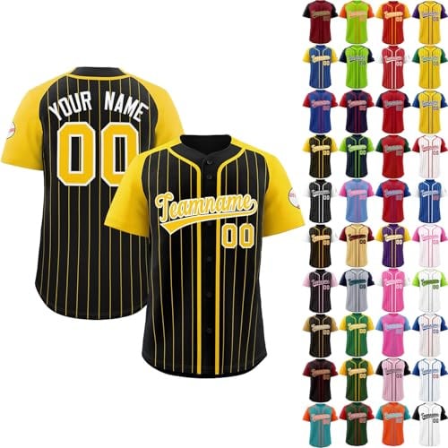 Baseball Trikot Herren Personalisierte Baseball Trikots mit Name&Nummer Individuelle Baseball Shirt Damen Baseball T-Shirts für Männer Frauen Kinder