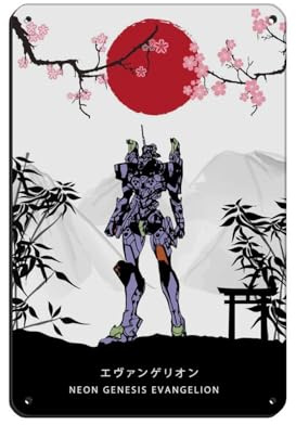 HGEIK Anime Neon Genesis Evangelion Poster (2) Blechschild, Vintage, Metall, Pub, Club, Café, Bar, Zuhause, Wandkunst, Dekoration, Poster, Retro, 20 x 30 cm
