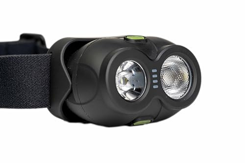 RidgeMonkey VRH150X Pro USB Rechargeable Headtorch – 160 Lumens LED Headlamp with 5 Beam Colors (White, Red, Green, Orange, Violet), IP66 Waterproof, Nite Glo Feature for Fishing, Camping, Outdoor Use