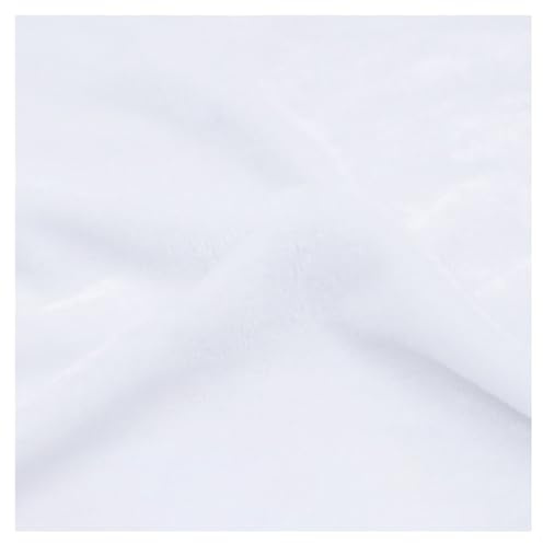 BrightGlow Samtstoff Stoff Meterware Stoffe zum Nähen Dekostoff Stretch-Samtstoff Weich Pannesamt Stoff Vorhangstoff Elegant Möbelstoff Samt Stoff für Kleidungsdekoration MöBel Weiß 300 X 160CM