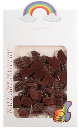 MLWSKERTY Cute Ice Cream Nails Art Charms Chocolate Bear Nail Charms Resin Nails Art Decoration Nail Supplies for Nail Salons