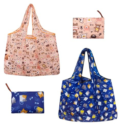 Long Keeper Einkaufstasche Faltbar Groß Wiederverwendbare Einkaufstasche Polyester Einkaufsbeutel Stoff Waschbar Mehrwegtasche Handtasche Leichte Tragbar