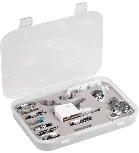 KooingTech Sewing Machine Foot, 15pcs Sewing Machine Accessories, Presser Feet, Sewing Machine Presser Foot Set Walking Foot Kit for Sewing Machine