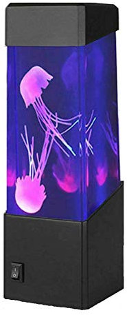 NOENNULL Quallenlampe, 7 Farbwechsel Aquariumlicht, USB/Batterie -Quallen -Nachtleuchten, Schreibtischstimmungslampe für Zimmer Im Wohnzimmerzimmer, Jelly Fish Light Lampe Geschenke für