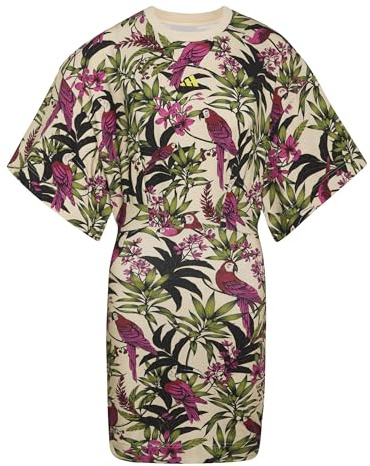 adidas Women's X Farm Rio Dress, Crystal Linen/semi Lucid Fuchsia/preloved Lime, XS
