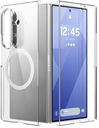 elago Magnetische Clear Hülle – Kompatibel mit Samsung Galaxy Z Fold 7, Kompatibel mit MagSafe Ladegerät, Starke Magnetkraft, Hochwertiges PC Material, Stoßfester Rahmen (Transparent)