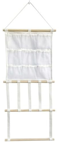 DONGKER Haarklammer Organizer, Hängende Haarspangen Aufbewahrung Halter mit 9 Taschen für Mädchen zur Haarschmuck, Schleifen, Aufhänger, Kopfbänder, Zubehör Aufbewahrung