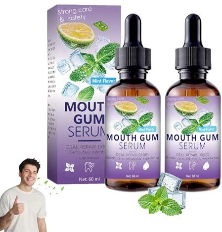 2 StüCk ZahnfleischrüCkgang,Gum Repair Drops, ZahnfleischrüCkgang Lindern, Mund Erfrischen Und Atem Lindern, 60 Ml