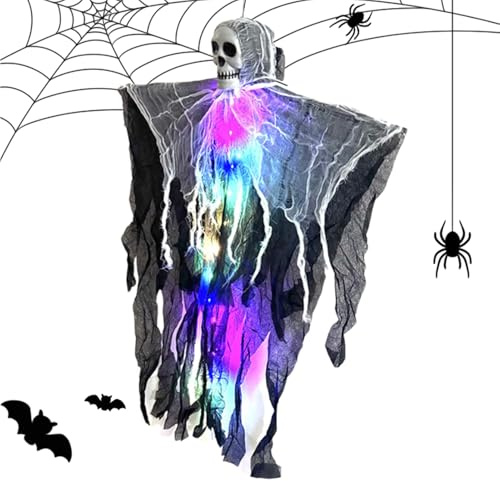 Zegaqae Halloween Skelett Dekoration,Zubehör Für Spukhäuser - Beleuchtete Deko Mit Nebel Für Garten Maskenbälle Festivals Höfe Innenräume