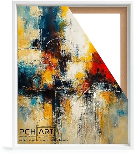PCH[art] Schattenfugenrahmen weiß für Leinwandbilder auf Keilrahmen|Größe: 60x70 cm| Rahmen ohne Glas und Rückwand