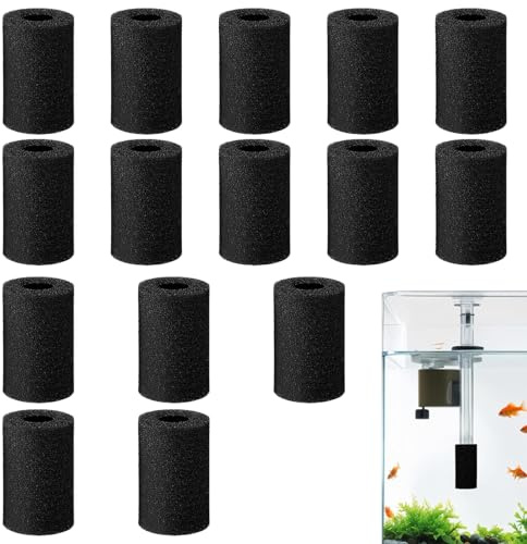DONFORTLY 15 Pezzi di Spugna Filtro Nero per Acquario – Spugna Pre-Filtro 8 cm per Filtri Acquatici, Protezione Efficace e Facile da Usare