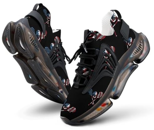 Lacrosse U.S.A Flag Men's Road Running Shoes | Lightweight Breathable Sneakers Non Slip Quick Dry Trainers