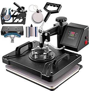 5 6 8 in 1 Wärmepressmaschine T -Shirt -Hitzeübertragung Drucker Muntifunktionaler Sublimation for Becher/Latte Becher/Hut/Teller/Flasche Für Heimwerker