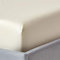 HOMESCAPES Satin Spannbettlaken Bio-Baumwolle 160x200 cm Creme-vanille, Bio Bettlaken mit Gummizug, Fadendichte 400