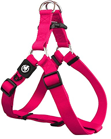 DDOXX Hundegeschirr Nylon, Step-In, Verstellbar, Ausbruchsicher | für kleine, mittel-große & Grosse Hunde | Brust-Geschirr Hund Katze Welpe Auto | Welpen-Geschirr Katzen-Geschirr | Pink, XS