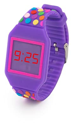Kiddus Digital LED Uhr für Mädchen, Jungen. Soft Silikon Armbanduhr für Kinder und Erwachsene. Langlebige Japanische Batterie. Farbige Punkte