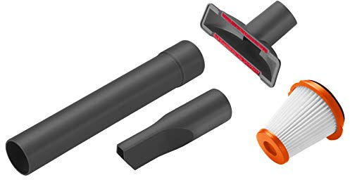 Gardena Zubehör-Set Outdoor Handsauger EasyClean Li: Aufsatzdüsen-Set für die effektive Reinigung im Innenbereich, mit Fugen- und Polsterdüse (9343-20) Schwarz, Anthrazit G9343-20