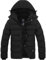 Wantdo Giacca con Cappuccio Antivento Invernale Parka da Lavoro Imbottita Cappotto da Esterno Trapuntato Giubbotto da Trekking in Cotone Uomo Nero XXL