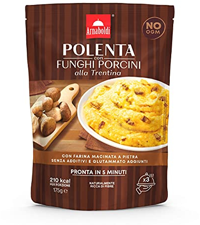 Arnaboldi Polenta con Funghi Porcini alla Trentina Senza Glutine [1 Confezione da 175g]