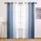 DWCN Ombre Vorhänge aus Kunstleinen, halb-Voile, Farbverlauf, Ösen oben, Vorhänge für Schlafzimmer und Wohnzimmer, 132 x 244 cm lang, 2er-Set Fenstervorhang, Denimblau