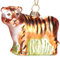 BRUBAKER Tiger - Handbemalte Weihnachtskugel aus Glas - Mundgeblasener Christbaumschmuck Figuren lustig Deko Anhänger Baumkugel - 7.5 cm
