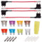 BOJACK 4 piezas Standard Portafusibles 12V Fusibles Coche Robacorrientes Adaptador Porta Fusible, con 8 piezas Fuse Standard (2A / 3A / 5A / 7.5A / 10A / 15A / 20A / 25A)