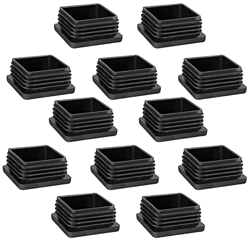 Bouchon Pied de Chaise,moinkerin 12 Pièces Bouchons pour Tuyau 60X60mm Bouchon Tube Carré pour Tubes Métalliques, Chaises, Canapés, Tables et étagères