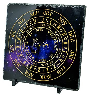 Tachinedas Kreativshop Pendeltafel aus Schiefer Pendelbrett Pendelunterlage Pendelboard Wahrsagen Pendel deutsch