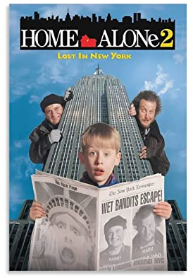TSALF Poster Kunstdrucke Kein Rahmen Home Alone Poster 2 Lost in New York, für Teenager, Wandbild für Wohnzimmer, Badezimmer 60x90cm