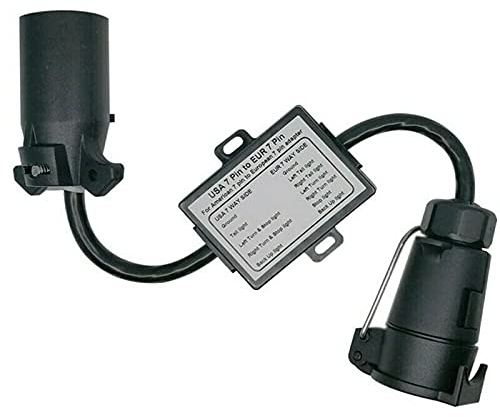 ZEZA USA zu EU AnhäNger Licht Konverter 7-Wege Flach Steckdose EU 7-Pin Rund Stecker