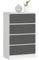 AKORD | Cassettiera K60 a 4 Cassetti | Credenza Alta | Moderna Mobiletto per Soggiorno Sala da Pranzo | Comodino | Piano di lavoro in laminato | 60x99x40cm | Bianco/Grigio Grafite
