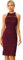 Allegra K Damen Spitzenkleid Ärmellos Figurbetontes Elegantes Etuikleid Neckholder Kleid Burgund M