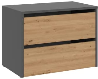 CDF Schuhschrank Modo | Farbe: Anthrazit - Eiche Artisan | Ideal für Vorzimmer, Flur, Büro | Schuhaufbewahrung | bequemer Sitz | Schuhregale | modern | offene Einlegenböden