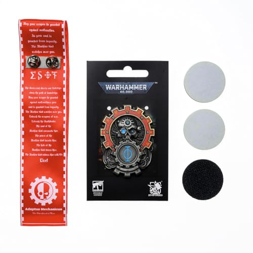 Starforged Seal of Omnissiah Machine God Deus Mechanicus Herren Brosche Badge Rucksack Kleidung Zubehör, Medium, Legierter Stahl, Kein Edelstein