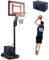 COSTWAY Panier de Basketball sur Pieds avec Hauteur Réglable de 1,55 à 3,1 m, Support de Basketball Portable avec Panneau Arrière en Pet, Base Stable, Intérieure Extérieure pour Enfants et Jeunes