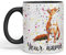 Vixar Personalised with Your Text Fox British Wildlife Animals Watercolour Art Coloured Ceramic Mug Cup Gift 330ml 11oz Custom Work Office Tea Coffee (Black)