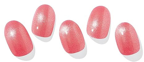 ohora Semi Cured Gel Nail Strips (N Vivid Rosy) - Works with Any UV Lamps, Salon-Quality, Long Lasting, Easy to Apply & Remove - Includes 2 Prep Pads, Nail File & Wooden Stick