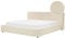 Beliani Polsterbett Cord beige mit Lattenrost 180 x 200 cm hohes Kopfteil Retro Linards
