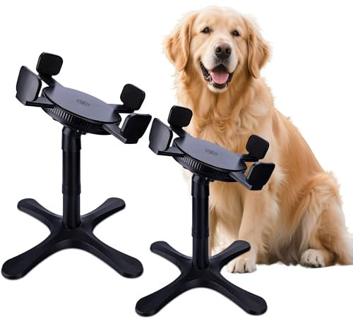 Elevated Adjustable Dog Bowl Feeding Stand, 3 Heights and Tiled Ajudst, Compatible with Moost Feeding Bowls, Great for Medium Large Dogs(No Bowl Included)(2 Pack)