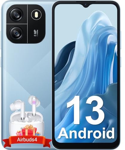 Blackview WAVE 8C Mobile Phones, Android 14 Phones, 6GB+64GB/2TB Octa Core, 6.56 HD+Display, 5000mAh Smart phone, 8MP+13MP Camera, 4G Dual SIM Free Unlocked Mobile Phone, Face ID, 2 Years Warranty