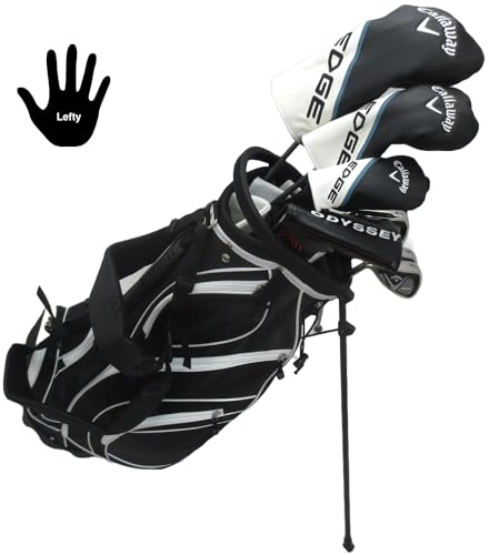 2024 Callaway Tall Mens Left Handed Complete Golf Set Driver, Wood, Hybrid, Irons, Odyssey Putter Reg Flex +1 Length LH, Black, White, Blue