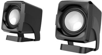 CAXUSD 2pcs Mini Usb 2.0 Multimedia Computer Speakers for Laptop Desktop Pc, Portable Compact Sound Box in Black, Wired Sound Speaker Suitable for Home and Office Use