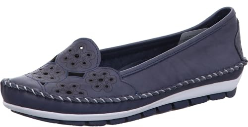 Gemini Damen Slipper Ballerina Leder Cutouts Blumenmuster 382336-01, Größe:39 EU, Farbe:Mehrfarbig
