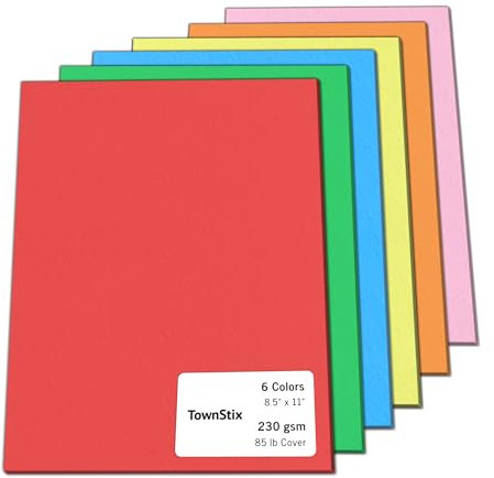 96 Stück, 230gsm - Tonkarton Tonpapier Bunt, 8.5 x 11