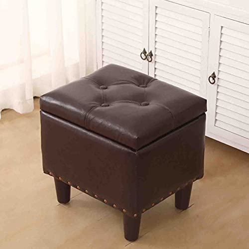HIARAN Moderner Kleiner Fußhocker, quadratischer Fußhocker aus Kunstleder mit Stauraum, Fußhocker, Schuhhocker für Sofa, Wohnzimmer, Schlafzimmer, Couch-Möbeldekoration Lucky Star