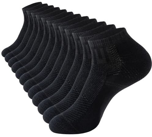 Stoeury Chaussette Homme Femme, Chaussettes Basses Courte Homme, Lot de 6 Paires Chaussette Homme en Coton Respirant et Anti-transpiration, pour Running, Travail, Sport, Marche, Casual, 47-50