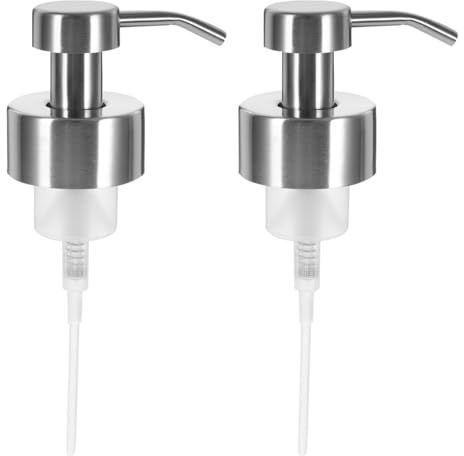 iplusmile Seifenspender Pumpköpfe 2 Stück Pumpkopf Für Flaschen 44 mm Edelstahl-Gewinde Für Shampoo Lotion Und Seife Ersatzpumpe Für Bad Haushalt