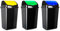 Acan Tradineur - Set de 3 Cubos de Basura con Tapa basculante para Reciclaje - Fabricado en plástico - Capacidad: 50 litros - Reciclaje para Plástico, Papel y Vidrio - 68,5 x 40 x 35 cm