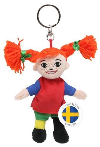 PIPPI LANGSTRUMPF Schlüsselanhänger Kinder (16 cm), süße Pippi Langstrumpf Puppe als Kuscheltier Schlüsselanhänger Tasche, Taschen Anhänger für Rucksack, Offiziell lizenziert aus Schweden