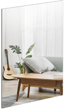 TSKDKIT Specchio da Parete Specchio in Vetro 30 x 21 cm Autoadesivo Specchio da Parete Decorativo HD Specchio Senza Cornice Grande per WC Degli ospiti, Bagno, Spogliatoio, Soggiorno, ecc.